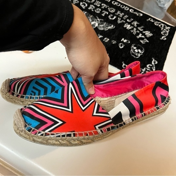 Nicholas Kirkwood Bright Satin Espadrilles Slip Ons Flats Size 38 US 7.5 - Picture 9 of 10
